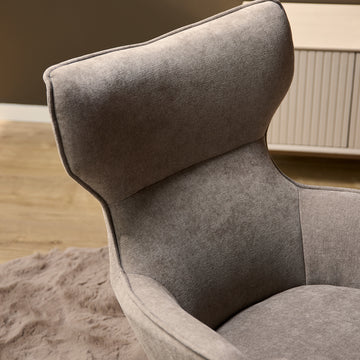 Sessel - taupe Stoffbezug, Drehfunktion, Metallbeine – Julia | Starfurn