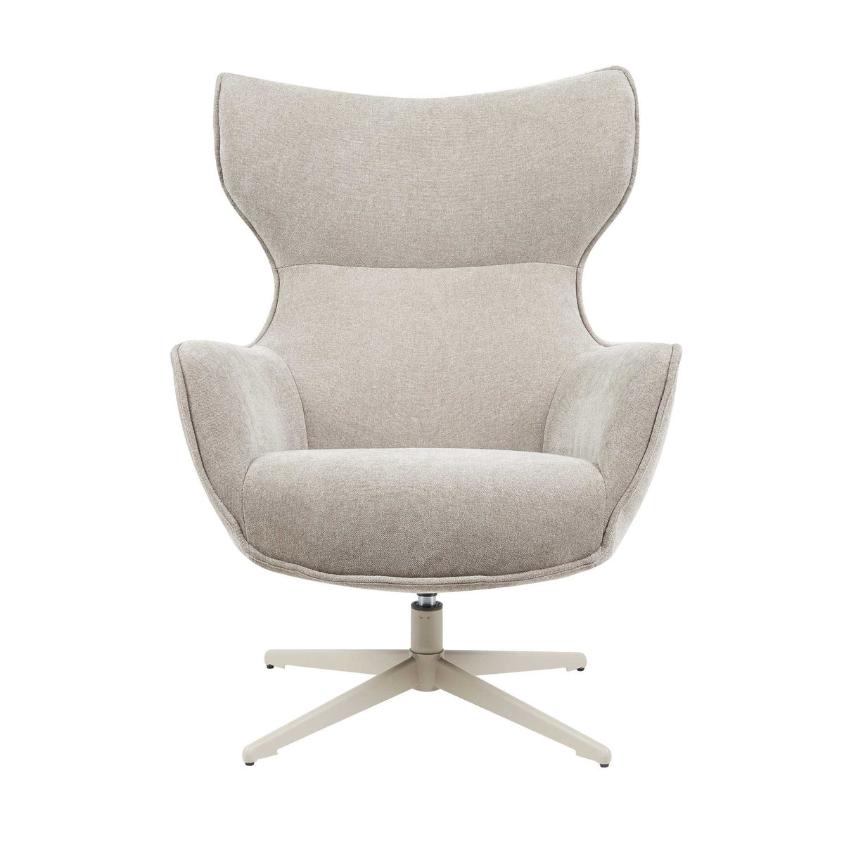 Armchair - taupe fabric upholstery, swivel function, metal legs – Julia | Starfurn