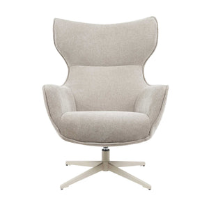 Armchair - taupe fabric upholstery, swivel function, metal legs – Julia | Starfurn