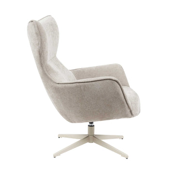 Sessel - taupe Stoffbezug, Drehfunktion, Metallbeine – Julia | Starfurn