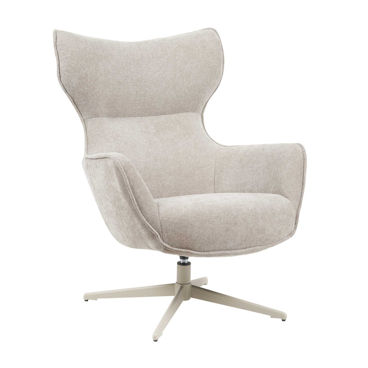 Armchair - taupe fabric upholstery, swivel function, metal legs – Julia | Starfurn