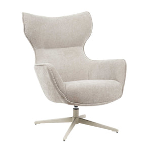 Armchair - taupe fabric upholstery, swivel function, metal legs – Julia | Starfurn