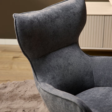 Armchair – Anthracite Fabric, Metal Frame, Swivel Function – Julia | Starfurn