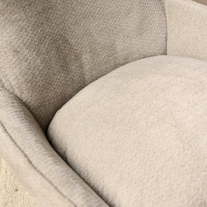 Armchair – Taupe Upholstery, Swivel Function, Matching Footstool – Olivia | Starfurn