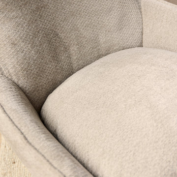 Armchair – Taupe Upholstery, Swivel Function, Matching Footstool – Olivia | Starfurn