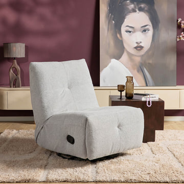 Relaxsessel – Stoffbezug, Hellgraues Finish, Drehfunktion – Lazy | Starfurn