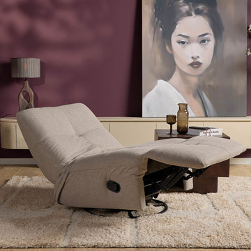 Relaxsessel – Stoffbezug, Taupe-Finish, Drehfunktion – Lazy | Starfurn