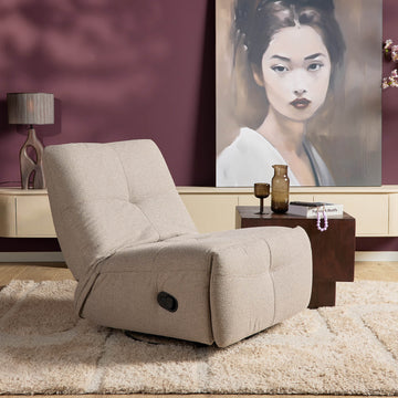 Relaxsessel – Stoffbezug, Taupe-Finish, Drehfunktion – Lazy | Starfurn