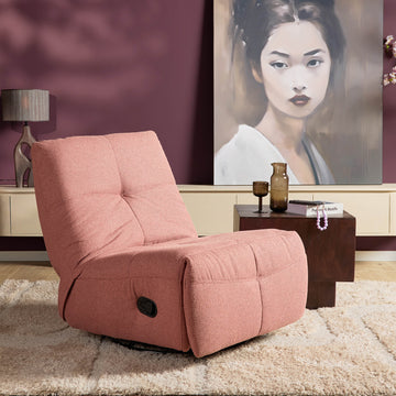 Relaxsessel – Stoffbezug, Rosa Finish, Drehfunktion – Lazy | Starfurn