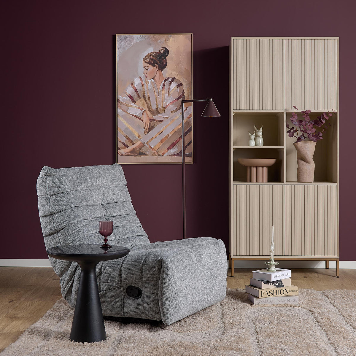 Relax armchair with Aragon 90 cover, pleated upholstery and adjustable backrest with footrest – Zen | Starfurn