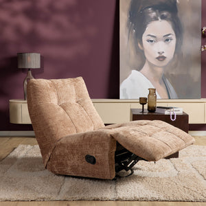 Recliner with Swivel Function, Manual Reclining Mechanism & Quilted Upholstery – Cinnamon | Starfurn