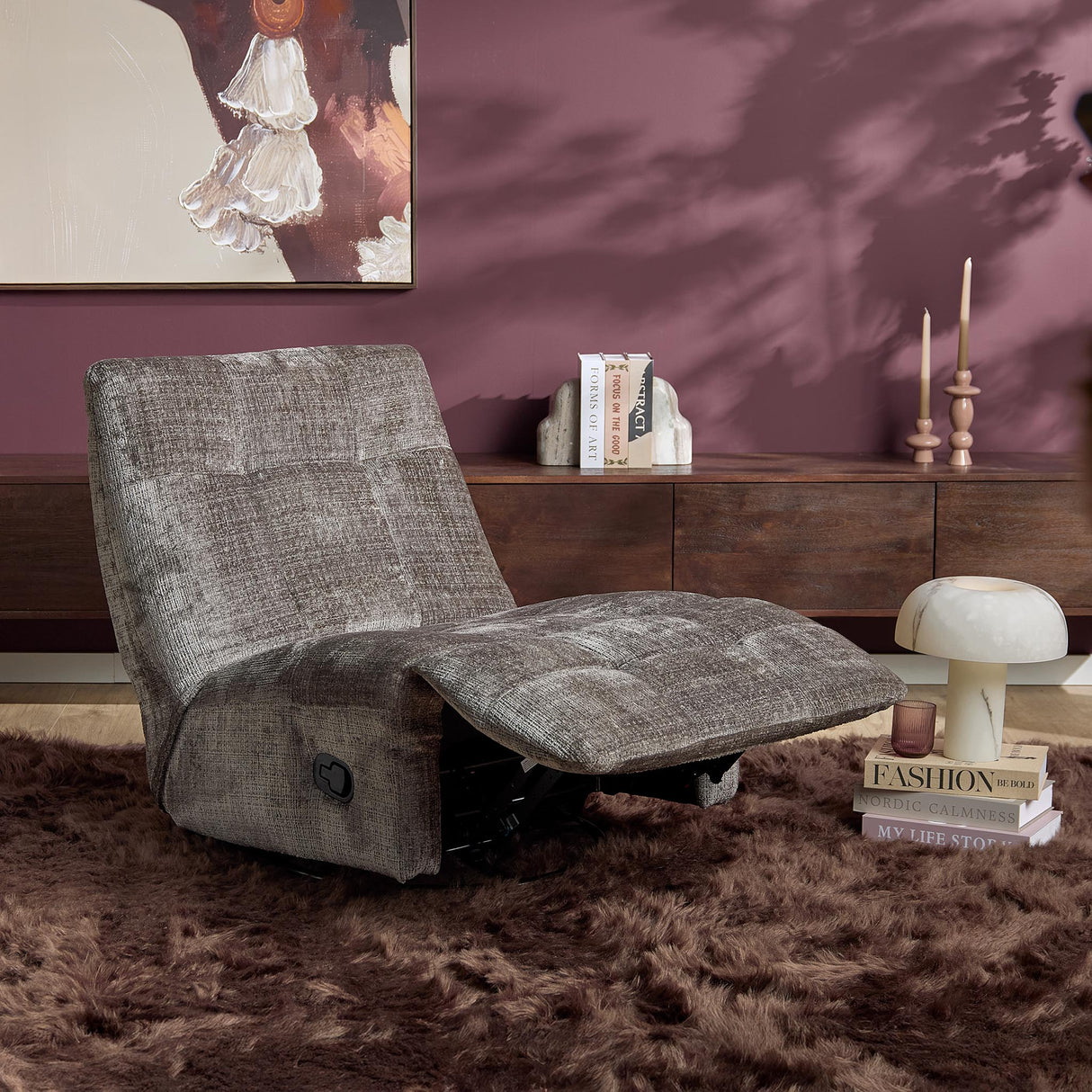Relaxsessel – Gepolsterte Sitzfläche, Metallgestell, Stoffbezug – Chill | Starfurn