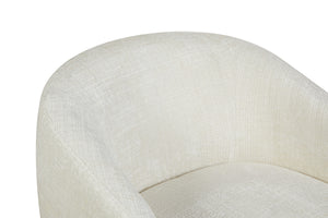 Armchair – Off-white upholstery, swivel function, rounded shapes – Yara | Starfurn