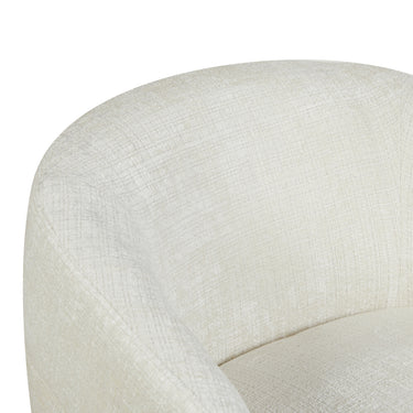 Armchair – Off-white upholstery, swivel function, rounded shapes – Yara | Starfurn