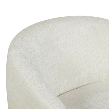 Armchair – Off-white upholstery, swivel function, rounded shapes – Yara | Starfurn