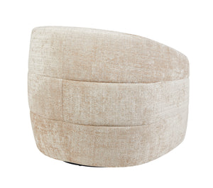 Armchair – Beige Cover, Swivel Function, Rounded Shapes – Yara | Starfurn