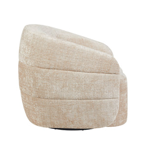 Sessel – Beigebezug, Drehfunktion, Rundformen - Yara | Starfurn