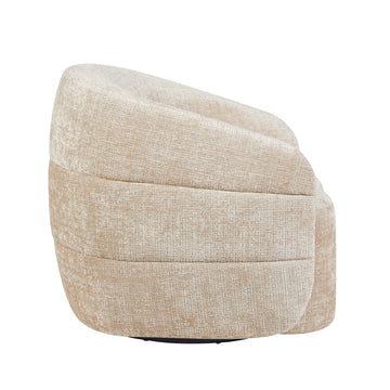 Sessel – Beigebezug, Drehfunktion, Rundformen - Yara | Starfurn