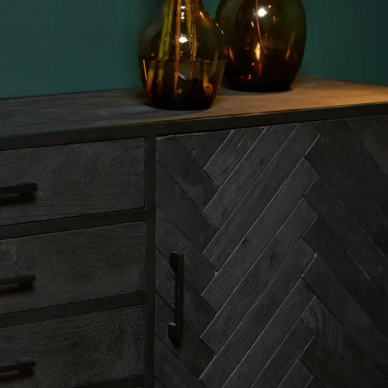 Sideboard – Mango Wood Construction, Metal Frame, Modern Design – New York | Starfurn