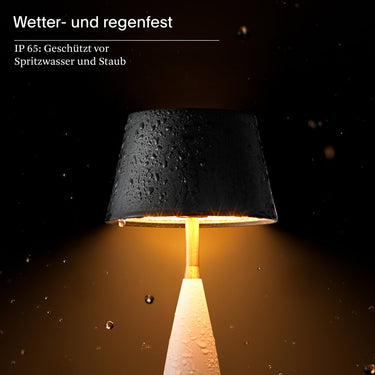 Akku-Tischleuchte Thala - 220mm keramikweiß/schwarz, 2,3W Flex-Mood 2200K/2700K, IP65