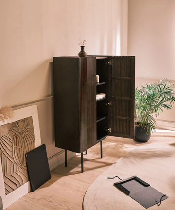 Schrank – Holzlamellen, sanftes Schließen, variable Böden - Louvre | Njordec