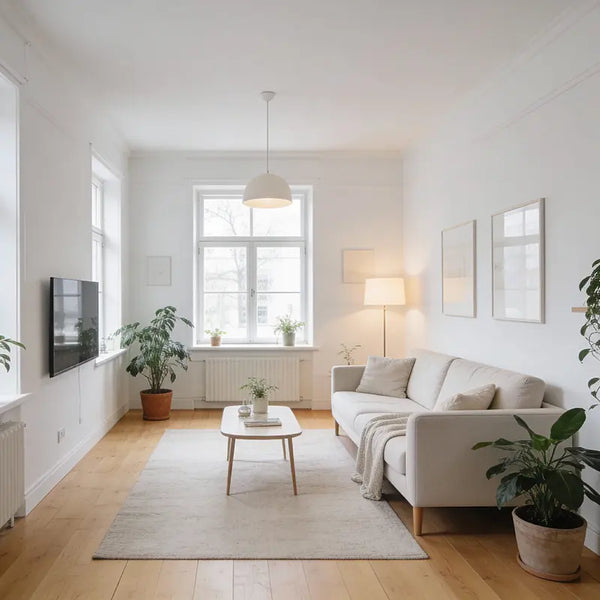 Wohnzimmer mit Teppich beige