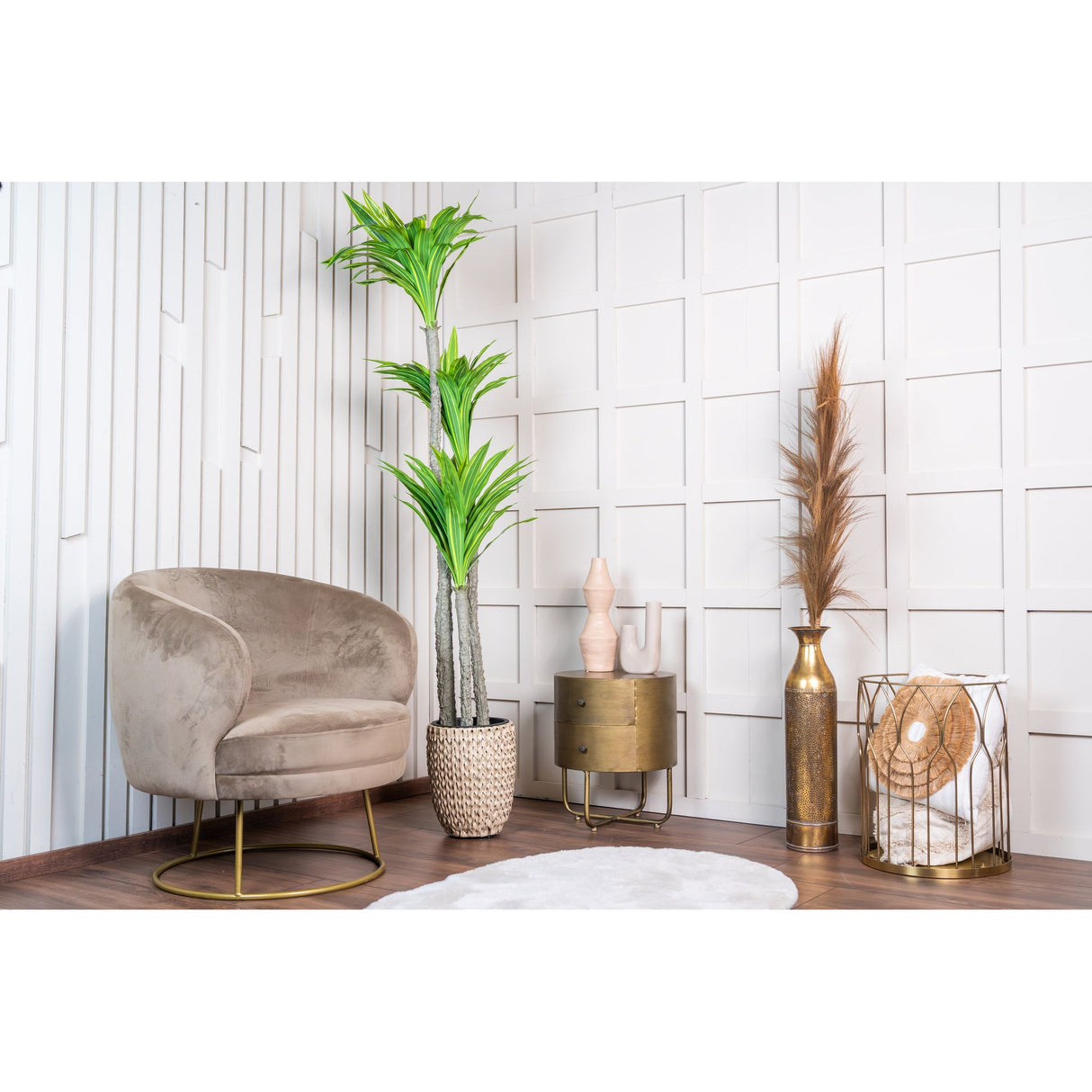 Kunstpflanze – Kunststoffmaterial, Natürliches Design, Robuste Stämme - Yucca | NeverLeafs