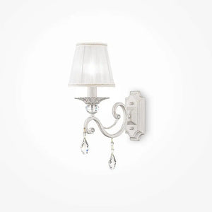 Wall light with white organza shade and crystal pendants – Grace | Maytoni