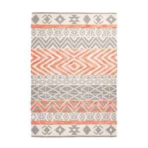 Rug Flatweave Ethnic Cotton Grey/Apricot – Ethnie 125 | Kayoom