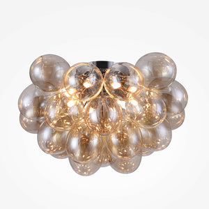 Ceiling light nickel-colored cognac glass shades 8×G9 – MOD112CL-08G | Maytoni