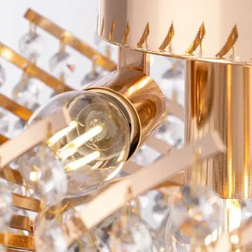 Chandelier with Gold Metal Frame, Crystal Pendants, 6-Light – Karolina | Maytoni