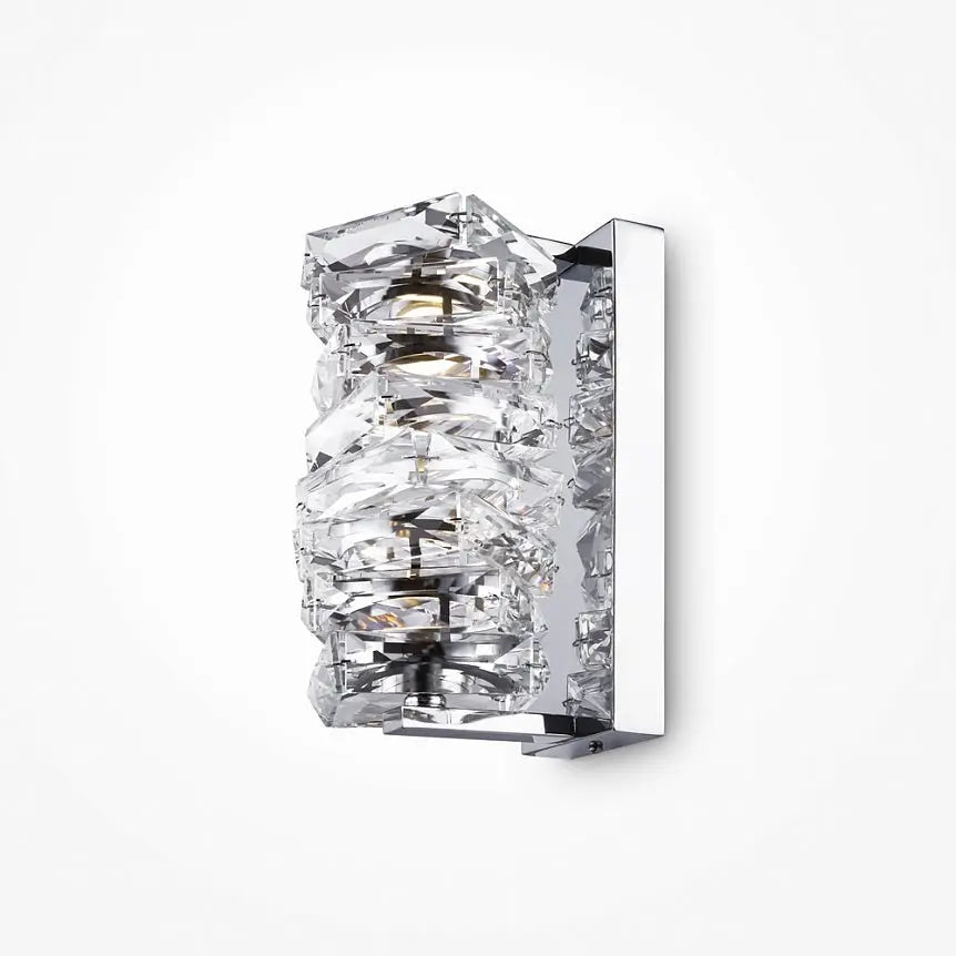 Wall lamp with chrome-colored metal frame and textured glass - Coil | Maytoni