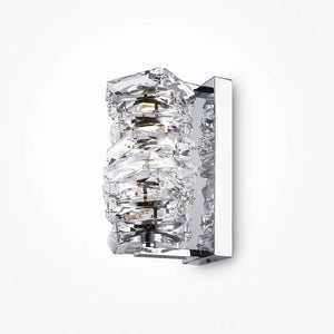 Wall lamp with chrome-colored metal frame and textured glass - Coil | Maytoni