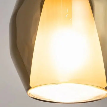 Pendant lamp Mirrored Gold Geometric Glass Shade, Opal Glass Inner Shade & Black Metal Base – Duality | Maytoni