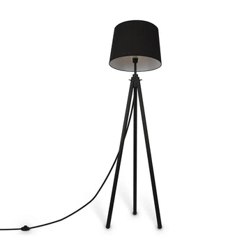 Floor lamp with metal tripod base, fabric shade & tripod design - Calvin | Maytoni