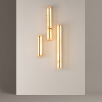 Wall light brass, satin finish, alabaster – Albatre