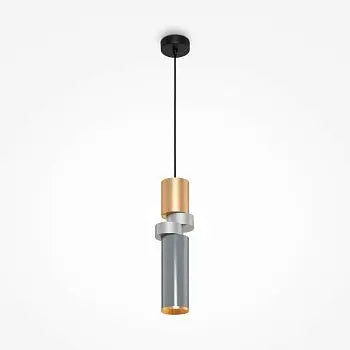 Pendant Light Metal with Gold & Grey Finish Satin Glass & LED Accent – Palette | Maytoni