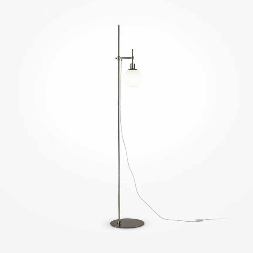 Floor Lamp Nickel Metal Frame, Frosted Glass, Modern Look - Erich | Maytoni