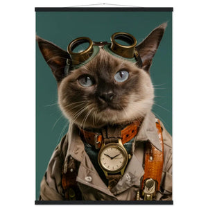 Schulposter - Birma-Katze-Motiv, mattes FSC-zertifiziertes Papier, Naturpapier, Magnet-Holzleisten aus Kiefernholz | St Tropez Art
