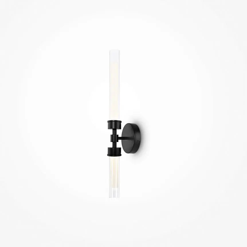Wall light with black finish and transparent & white glass diffuser – Stelo | Maytoni