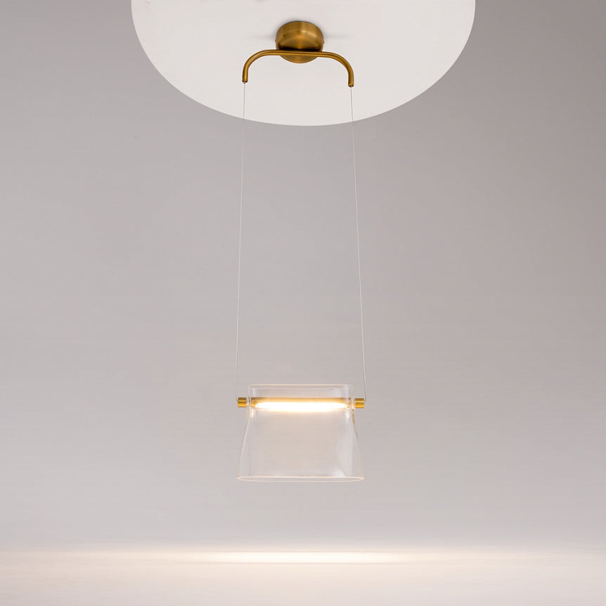 Brass metal frame pendant light, milky white glass & elegant design – Cabaret | Maytoni