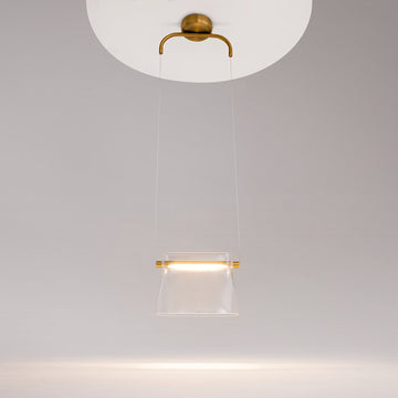 Brass metal frame pendant light, milky white glass & elegant design – Cabaret | Maytoni