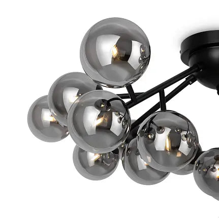 Deckenleuchte – Schwarzes Metall, 20-flammiges Design, Glasschirme - Dallas | Maytoni