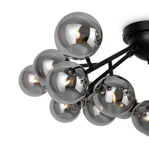 Deckenleuchte – Schwarzes Metall, 12-flammiges Design, Glasschirme - Dallas | Maytoni