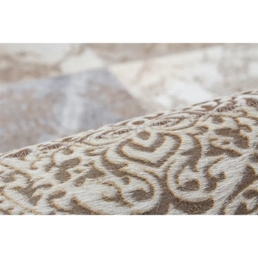 Teppich – Silber Farbe, Leder Material, Edle Struktur, 140 cm - Cobra 343 | Kayoom