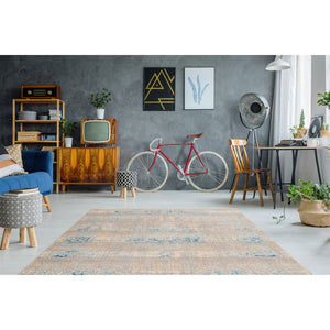 Teppich – Vintage Muster, Orientalische Ornamente, Grau Türkis, 120 x 170 cm - Baroque 325 | Kayoom
