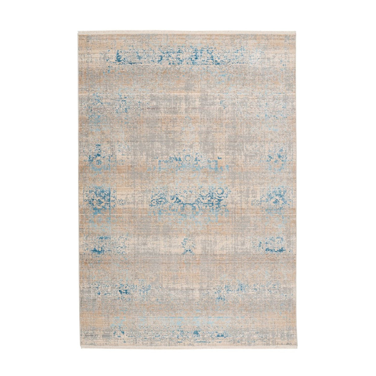 Teppich – Vintage Muster, Orientalische Ornamente, Grau Türkis, 120 x 170 cm - Baroque 325 | Kayoom