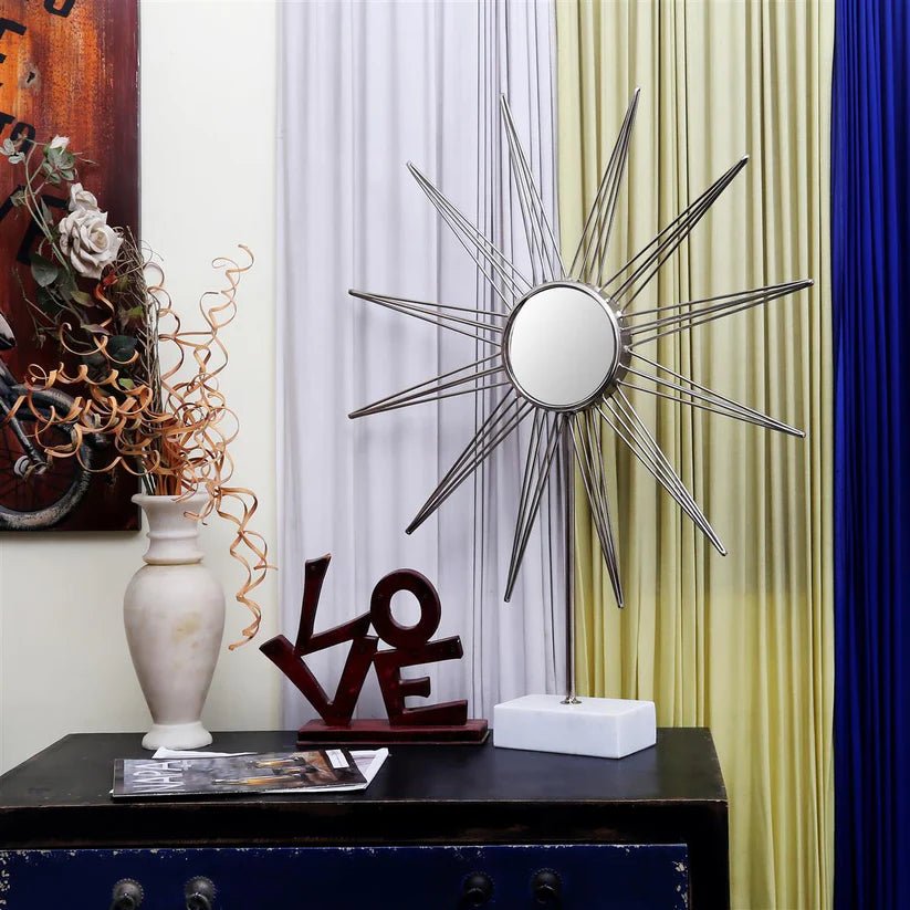 Skulptur Abstraktes Design Silber - Weiß Handgefertigt – Modell Ajey 387 | Kayoom - Esszett Luxury | Stilvolles Wohnen mit Charakter