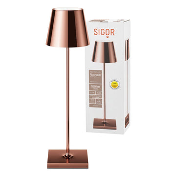 Akku-Tischleuchte - Alu-Korpus, USB-C-Ladung, warme Töne - Nuindie | SIGOR