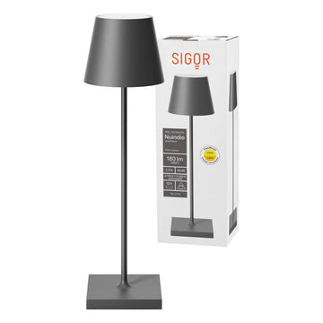 Akku-Tischleuchte - Alu-Korpus, USB-C-Ladung, warme Töne - Nuindie | SIGOR